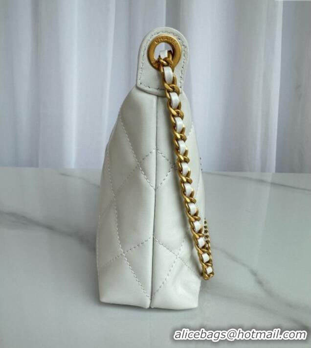 Well Crafted Chanel Lambskin Hobo Bag AS5528 White 2025