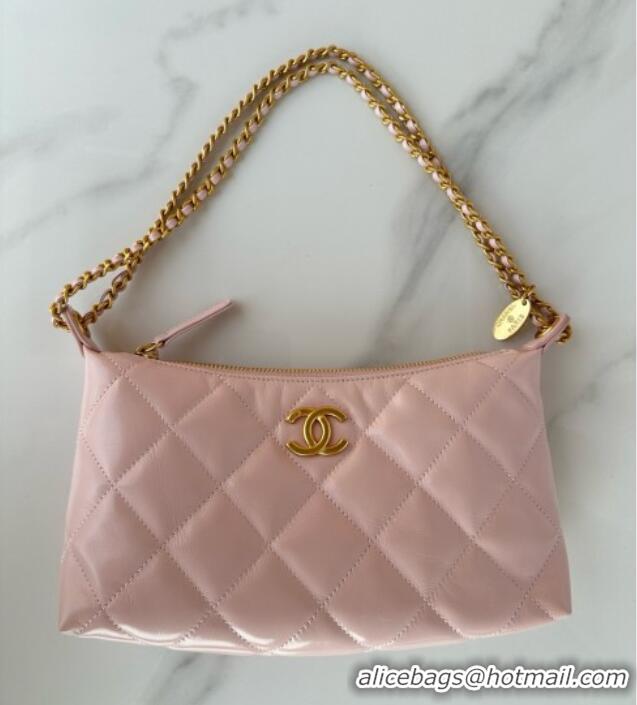 Buy Fashionable Chanel Lambskin Hobo Bag AS5528 Light Pink 2025