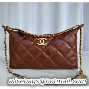 Traditional Discount Chanel Lambskin Hobo Bag AS5528 Brown 2025