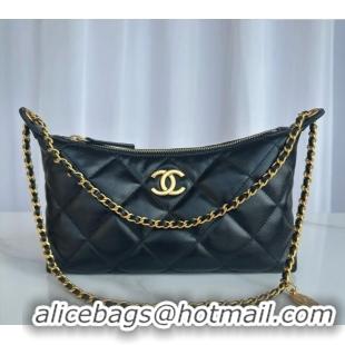 Reasonable Price Chanel Lambskin Hobo Bag AS5528 Black 2025
