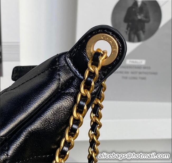 Promotional Chanel Shiny Lambskin Large Hobo Bag AS5498 Black 2025