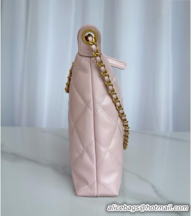 Reasonable Price Chanel Shiny Lambskin Large Hobo Bag AS5498 Light Pink 2025