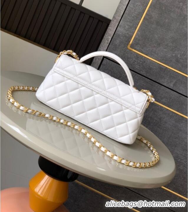 Promotional Chanel Lambskin Mini Flap Bag with Top Handle AS5354 White 2025