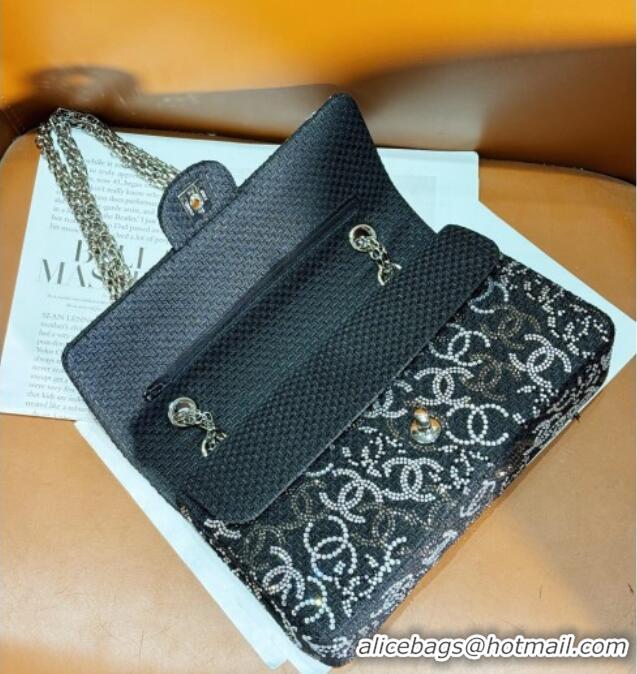 New Fashion Chanel Tweed Medium Flap Bag with Strass CC 8082 Black 2025 Paris-Shanghai