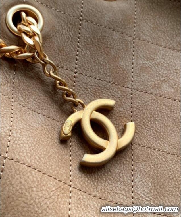 New Fashion Chanel Vintage Quilted Suede Bucket Bag CH011301 Brown 2025