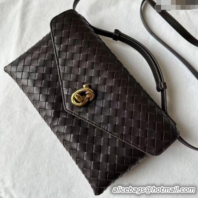 Best Price Bottega Veneta Knot Lock Cross-body Bag in Intrecciato Leather 817191 Fondant Brown 2025