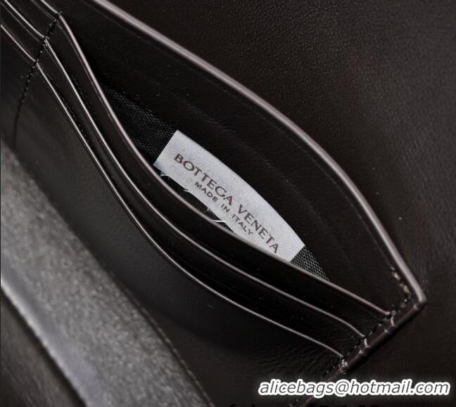 Top Grade Bottega Veneta Long Clutch Bag Andiamo in Intrecciato Leather and Suede 741511 Coffee Brown 2025