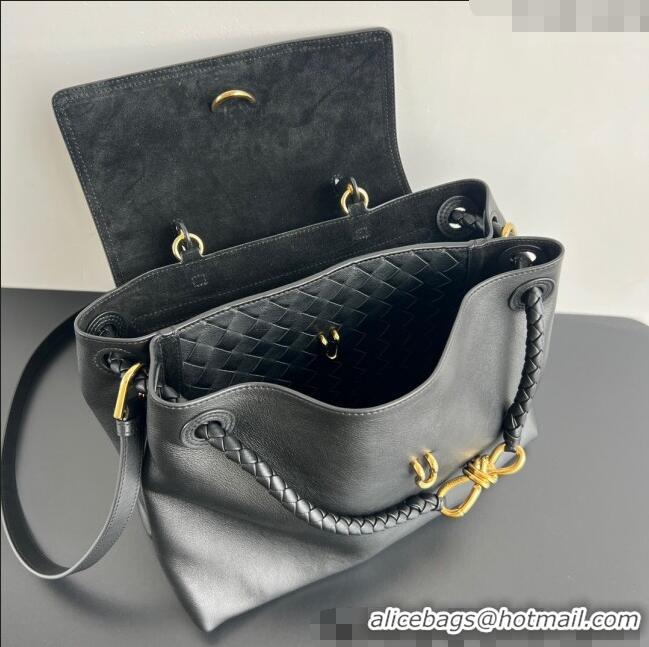 Luxurious Bottega Veneta Medium Ciao Ciao Top Handle Bag in Calf Leather 817231 Black 2025