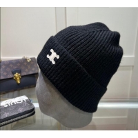 Top Quality Celine Triomphe Knit Hat 1129 Black 2024