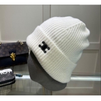 Good Looking Celine Triomphe Knit Hat 1129 White 2024