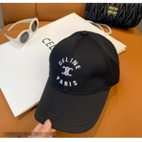 Luxury Discount Celine Triomphe Logo Baseball Hat 0115 Black 2025