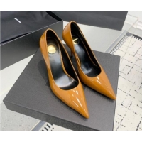 Luxurious Saint Laurent Norma Pumps 10.5cm in Patent Leather Apricot 0225077