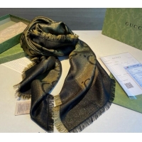 Best Price Gucci Cashmere Silk Shawl Scarf 140cm GG102101 Green/Gold 2024