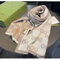 Well Crafted Gucci Cashmere Knit Long Scarf 30x180cm GG102102 Beige 2024