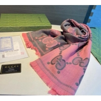 Well Crafted Gucci Maxi GG Wool Long Scarf 45x190cm 1128 Pink/Grey 2024