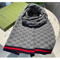 Reasonable Price Gucci GG Knit Long Scarf 32x180cm with Web 1128 Grey 2024