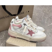 Shop Duplicate Golden Goose Forty2 with pink star and pink leather heel tab White/Pink 1224012