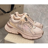 Pretty Style Golden Goose Women’s Lightstar with pink leather and mesh upper and pink star 1224013