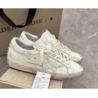 Top Grade Golden Goose Women's Super-Star Sneakers in with leather and star with pearls 0221007