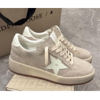 Best Price Golden Goose Women's Ball Star 2 Sneakers in grey suede with white leather star and heel tab 0221009