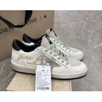 Best Grade Golden Goose Women’s Ball Star LTD Sneakers with grey suede star and black textured leather heel tab 0221013