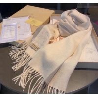 Famous Brand Burberry Cashmere Long Scarf 30x180cm 0111 White 2024