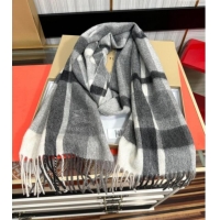 Top Grade Burberry Check Cashmere Long Scarf 32x180 082102 Grey 2024