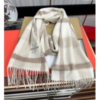 Top Grade Burberry TB Check Cashmere Long Scarf 32x180 082107 Grey 2024