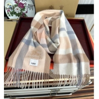 Luxury Cheap Burberry Check Cashmere Long Scarf 32x180 0821 Pink/Beige 2024