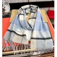 New Fashion Burberry Check Cashmere Long Scarf 32x180 082114 Light Blue 2024