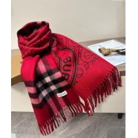 Well Crafted Burberry TB Cashmere Long Scarf 30x190 BR102101 Red 2024