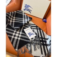 Cheapest Burberry Check Cashmere Scarf B112509 Black 2024 Top Quality