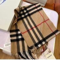 Unique Style Burberry Check Cashmere Scarf B112510 Khaki 2024 Top Quality