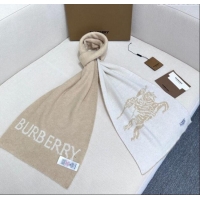 Affordable Price Burberry Equestrian Knight Cashmere Long Scarf 30x180cm 1128 Beige/White 2024