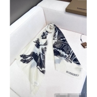 Good Product Burberry Equestrian Knight Wool Silk Blend Long Scarf 70x200cm 1128 Black 2024