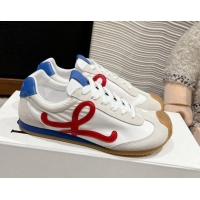 Top Grade Loewe Ballet Runner 2.0 Sneakers in nylon and suede White/Red/Blue 1224032