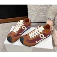 Purchase Loewe Ballet Runner 2.0 Sneakers in nylon and suede Dark Brown 1224033