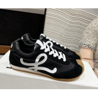 Durable Loewe Ballet Runner 2.0 Sneakers in nylon and suede Black/White 1224034