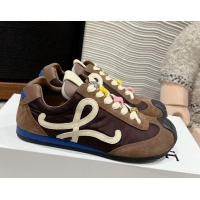 Good Looking Loewe Ballet Runner 2.0 Sneakers in nylon and suede with charm Brown 1224038