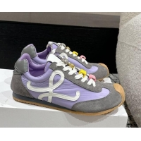 Unique Style Loewe Ballet Runner 2.0 Sneakers in nylon and suede with charm Purple/Grey 0221020