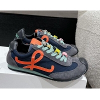 Cheap Price Loewe Ballet Runner 2.0 Sneakers in nylon and suede with charm Dark Grey/Dark Blue 0221021