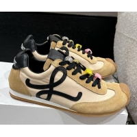 Buy Luxury Loewe Ballet Runner 2.0 Sneakers in nylon and suede with charm Beige/Light Brown 0221022