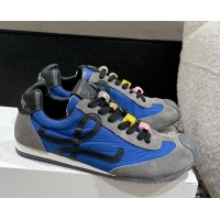 Best Grade Loewe Ballet Runner 2.0 Sneakers in nylon and suede with charm Navy Blue 0221023