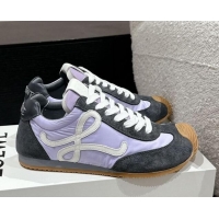 Unique Discount Loewe Ballet Runner 2.0 Sneakers in nylon and suede Purple/Dark Grey 0221025