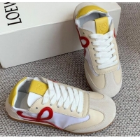 Big Discount Loewe Ballet Runner 2.0 Sneakers in calfskin, nylon and suede Beige/White/Yellow 0221028