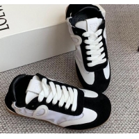 Good Product Loewe Ballet Runner 2.0 Sneakers in calfskin, nylon and suede White/Black 0221034