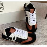 Perfect Loewe Ballet Runner 2.0 Sneakers in calfskin, nylon and suede Brown/Black/White 0221036