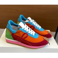 Unique Style Loewe Flow Runner Sneakers in calfskin, nylon and suede Multicolor 0221043