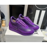 Purchase Loewe Flow Runner Sneakers in calfskin and suede Purple 0221062