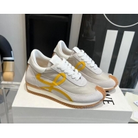 Lower Price Loewe Flow Runner Sneakers in PVC and suede White/Yellow 0221065